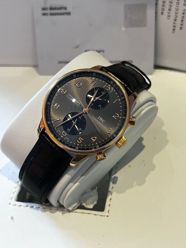 IWC Portugieser Chronograph 18K Rose Gold Watch IW371482 FULL SET