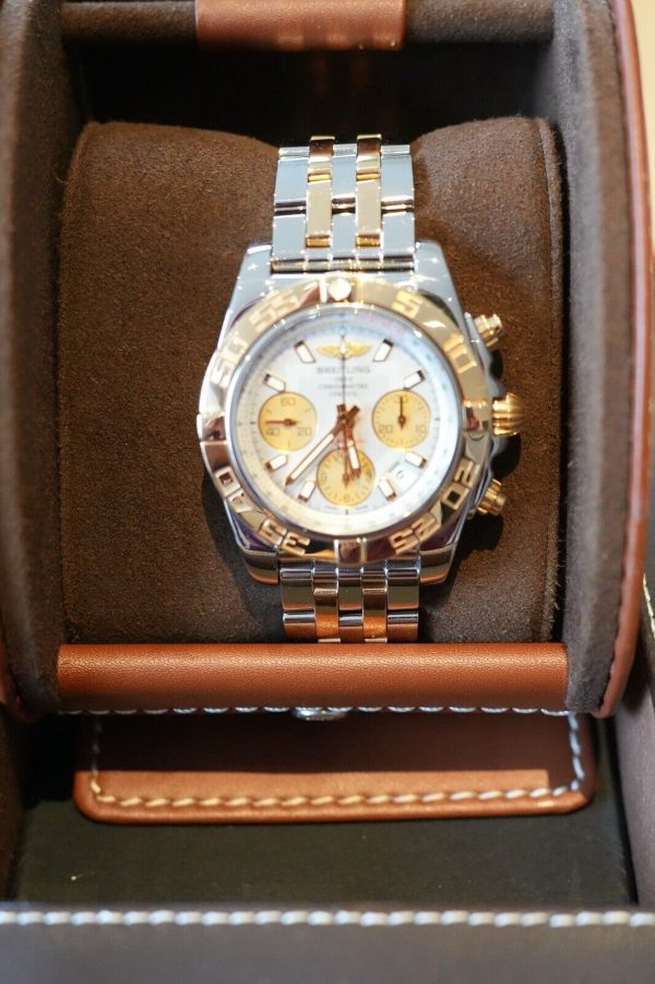 BREITLING CHRONOMAT 41mm ROSE GOLD STAINLESS STEEL ref: CB0140 FULL SET - Image 2