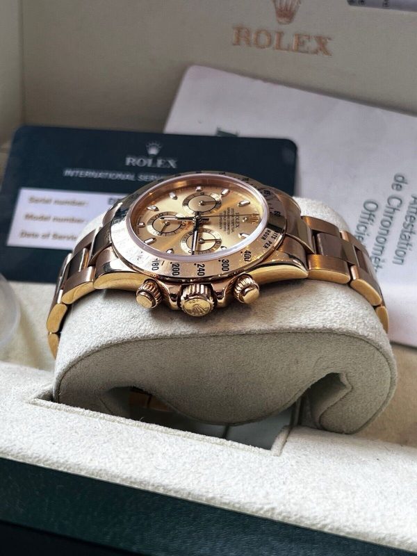 2005 Rolex Cosmograph Daytona Solid Yellow Gold 116528 With 2021 ROLEX SERVICE - Image 3