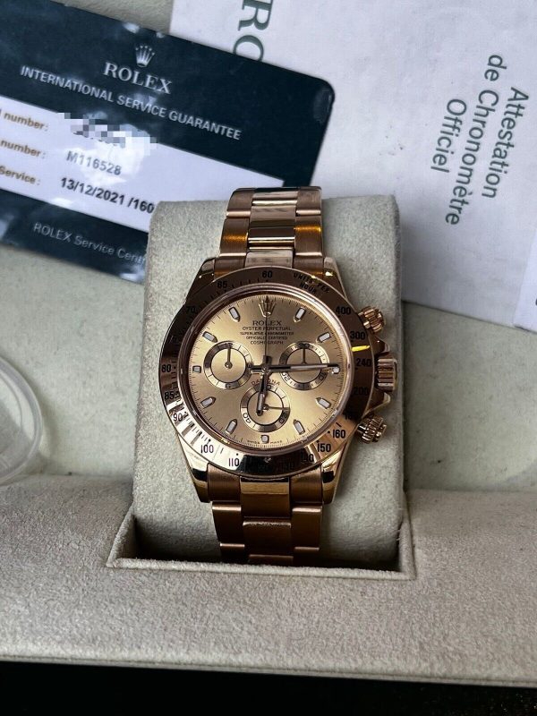 2005 Rolex Cosmograph Daytona Solid Yellow Gold 116528 With 2021 ROLEX SERVICE - Image 6