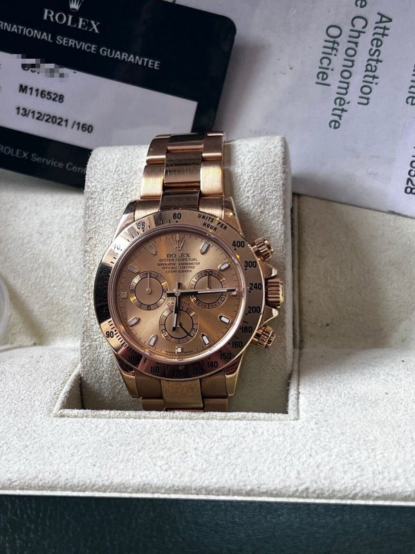 2005 Rolex Cosmograph Daytona Solid Yellow Gold 116528 With 2021 ROLEX SERVICE - Image 7