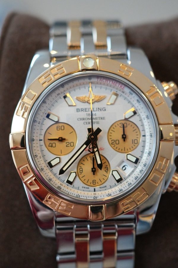 BREITLING CHRONOMAT 41mm ROSE GOLD STAINLESS STEEL ref: CB0140 FULL SET - Image 11