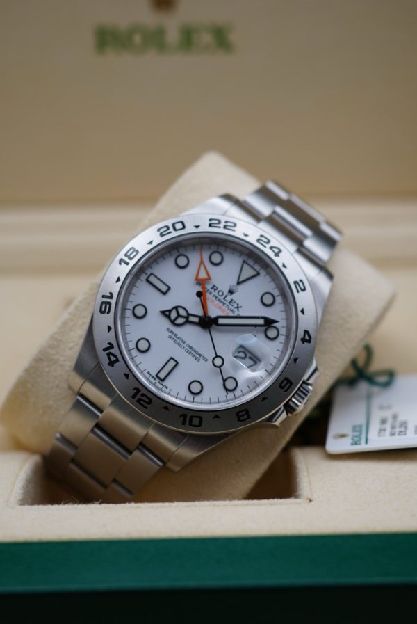 Rolex Explorer II 216570 42 mm Polar White Dial Stainless Steel 2019 FULL SET