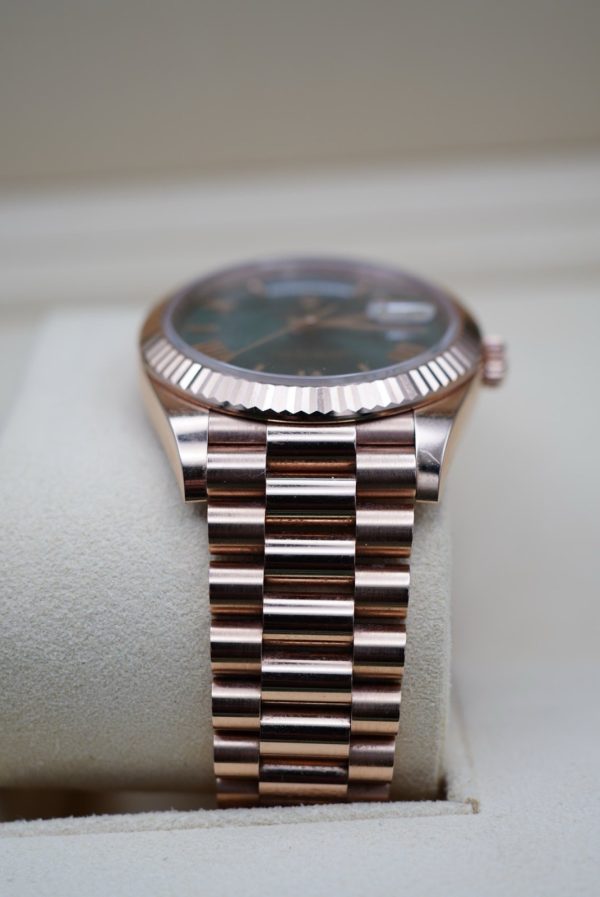 Rolex Day-Date Olive Green Watch - 228235 Everose 2020 New Style Card - Image 7