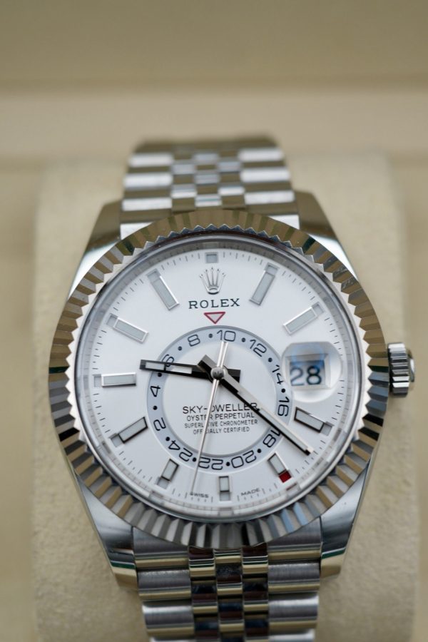 2022 Rolex SkyDweller 326934 White Dial Jubilee Bracelet Box & Papers - Image 8