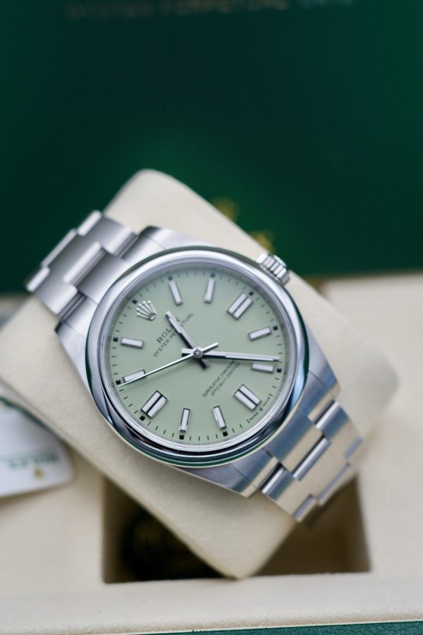 BRAND NEW UNWORN Rolex Oyster Perpetual Pistachio Dial 41 134300 FULL SET