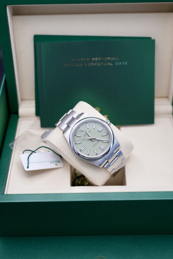 BRAND NEW UNWORN Rolex Oyster Perpetual Pistachio Dial 41 134300 FULL SET - Image 3