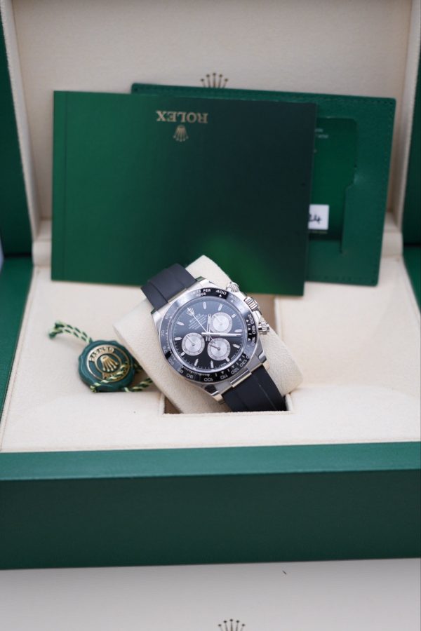 2024 ROLEX Cosmograph Daytona 126519LN White Gold Black Dial Oysterflex B&P - Image 3