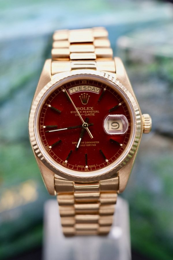 ROLEX Day-Date 36 18038 EXTREMELY RARE OXBLOOD STELLA DIAL - 1980 - Image 5
