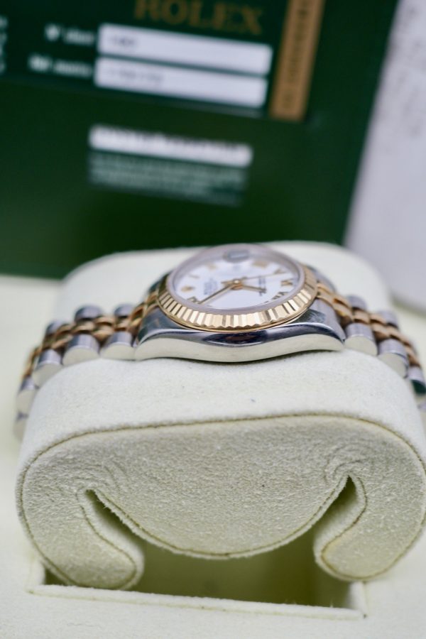Rolex Datejust 26 179173 White Roman Dial Steel & Gold - FULL SET W Receipt - Image 5