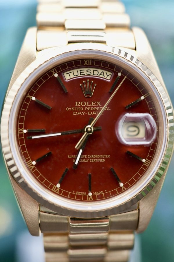 ROLEX Day-Date 36 18038 EXTREMELY RARE OXBLOOD STELLA DIAL - 1980 - Image 6