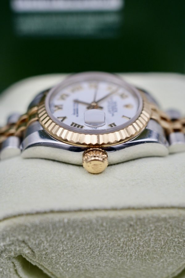 Rolex Datejust 26 179173 White Roman Dial Steel & Gold - FULL SET W Receipt - Image 7