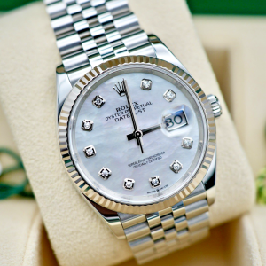 2023 Rolex 126234 Datejust 36 Mother of Pearl Diamond Dial FULL SET!