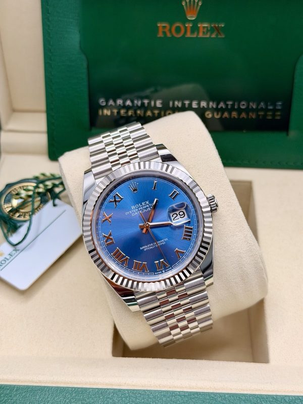 BRAND NEW UNWORN Rolex Datejust 41mm Steel & White Gold 126334 Azzuro Blue