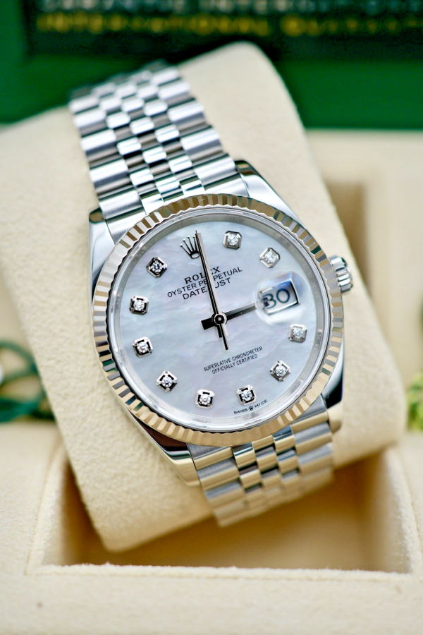 2023 Rolex 126234 Datejust 36 Mother of Pearl Diamond Dial FULL SET!