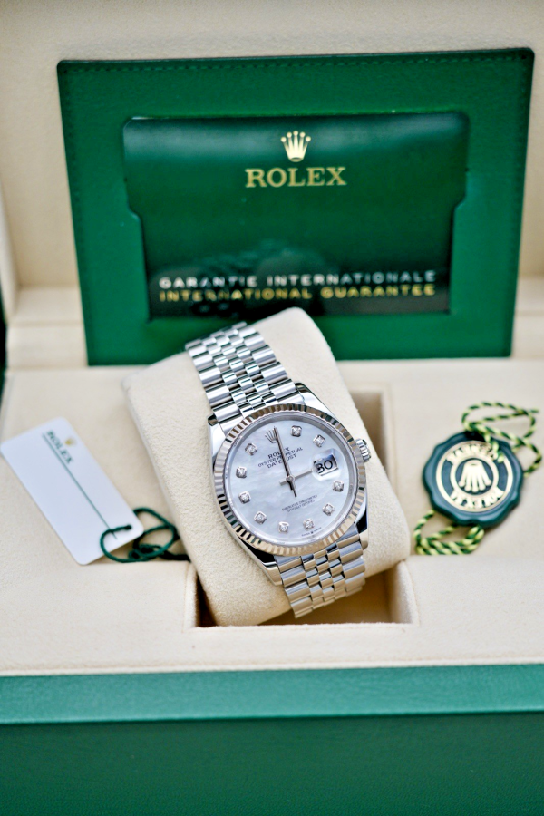 2023 Rolex 126234 Datejust 36 Mother of Pearl Diamond Dial FULL SET! - Image 3