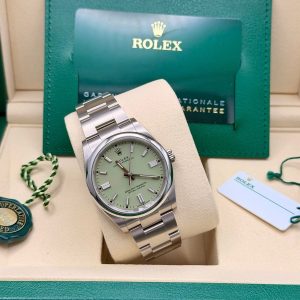 2025 Unworn Rolex Mens Oyster Perpetual 36 126000 Pistachio Dial Box Papers
