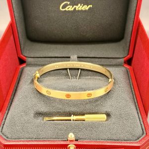 2025 Cartier Love Bracelet Yellow Brushed Gold Size 20 B6077017 RRP: £7,050