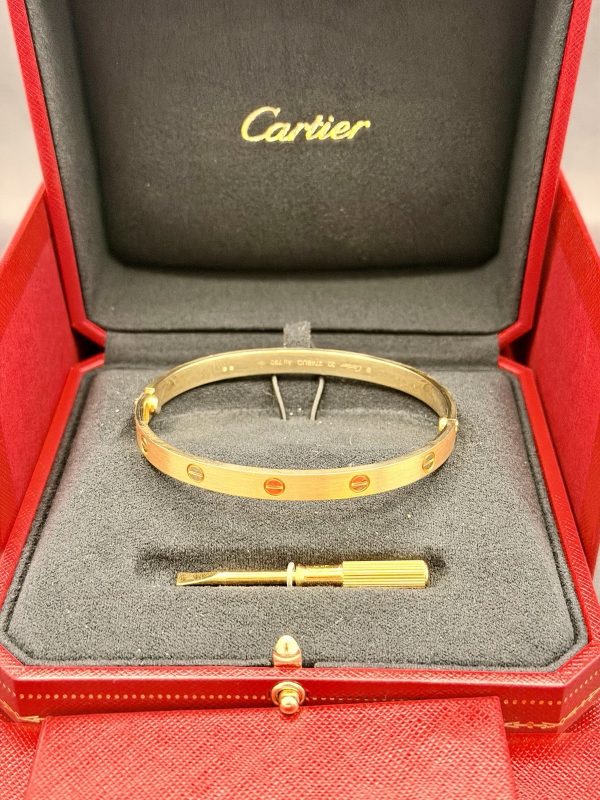 2025 Cartier Love Bracelet Yellow Brushed Gold Size 20 B6077017 RRP: £7,050