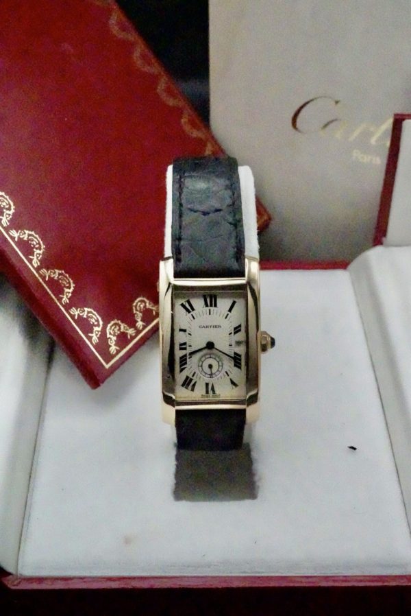 Cartier Tank Americaine 8012905 box and papers 18ct solid gold